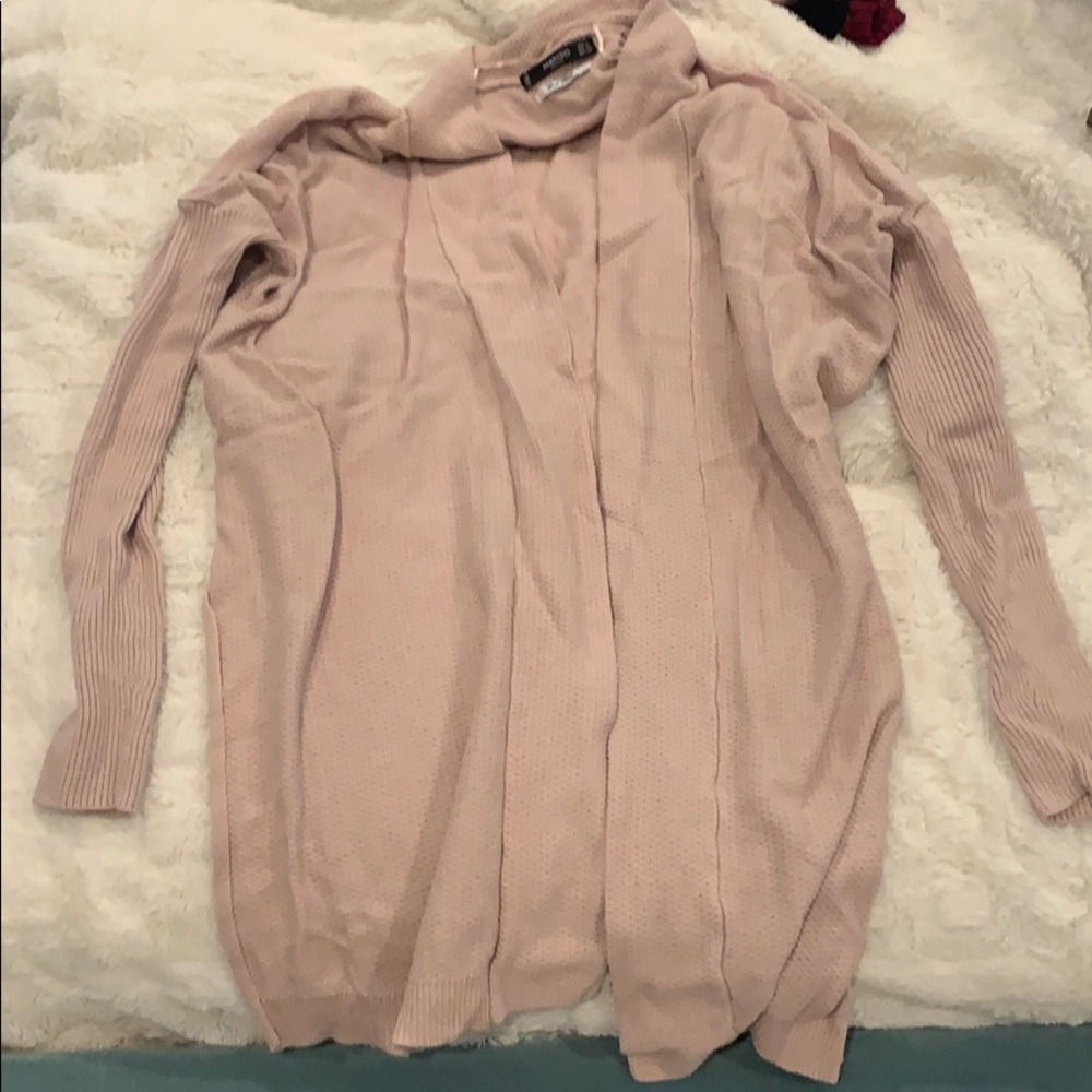 🌼MANGO🌼 xs pink knit cardigan wool blend soft long
